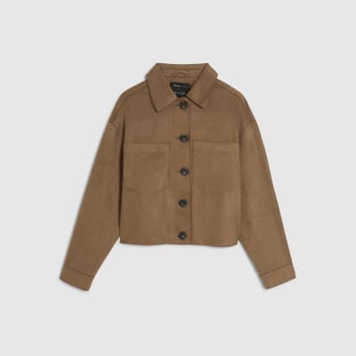 Beige Faux Suede Overshirt