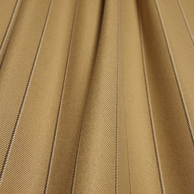 Beige Pinstripe Wide Leg Trousers