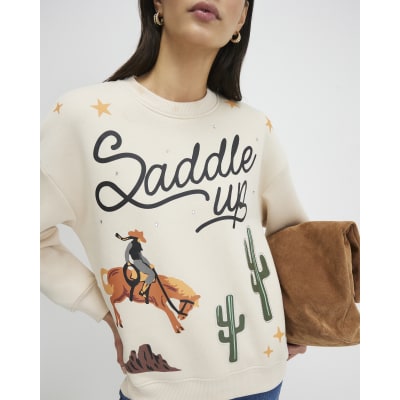 Beige Saddle Up Rodeo Sweatshirt
