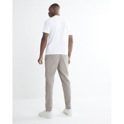 Beige Skinny Fit Chino Trousers