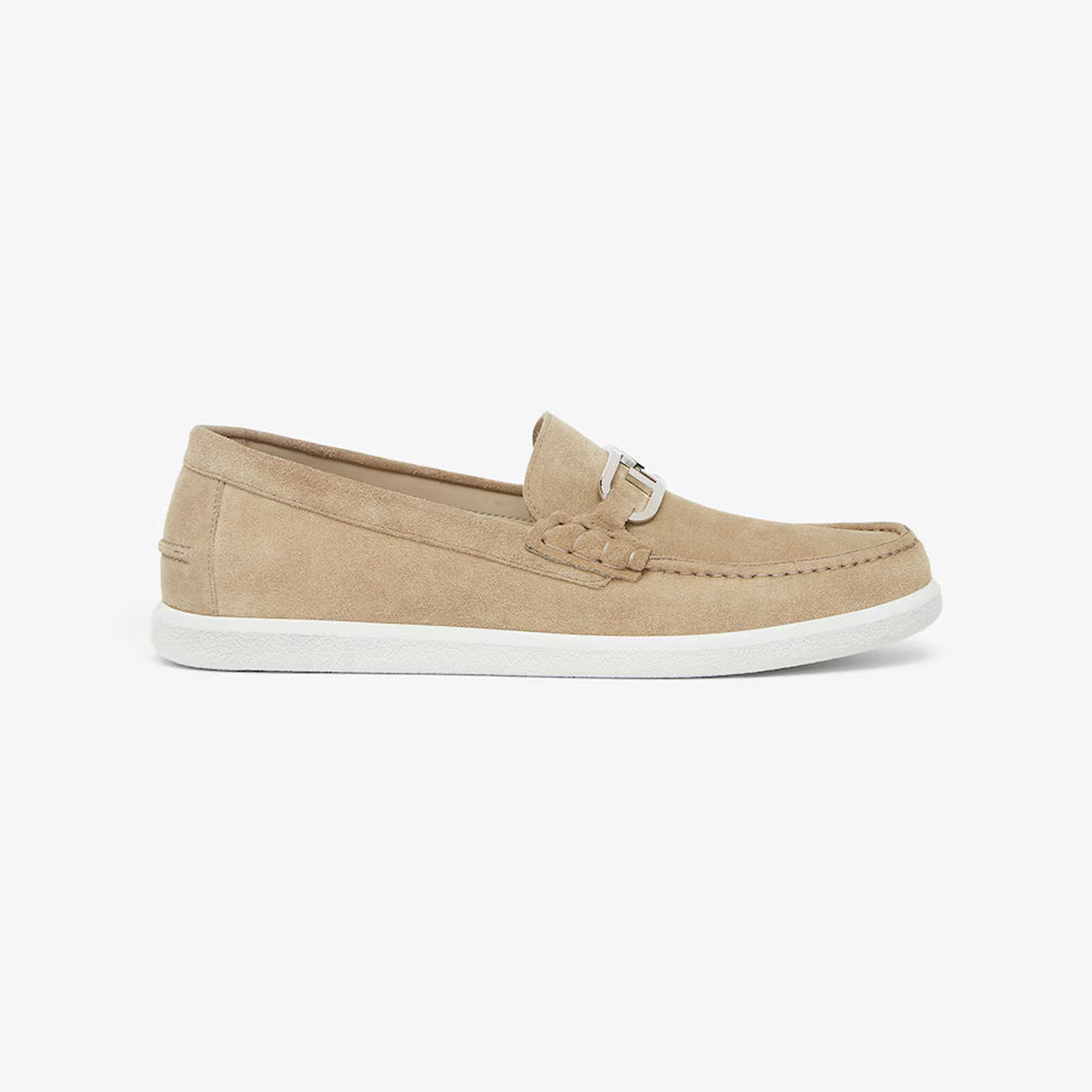 Beige suede loafers
