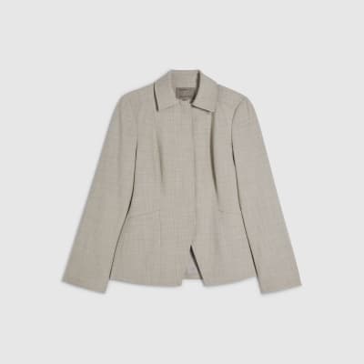 Beige Tailored Shacket
