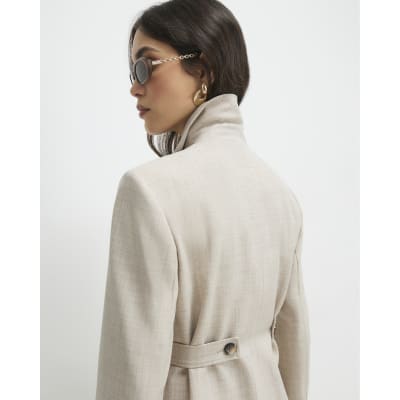 Beige Tailored Shacket