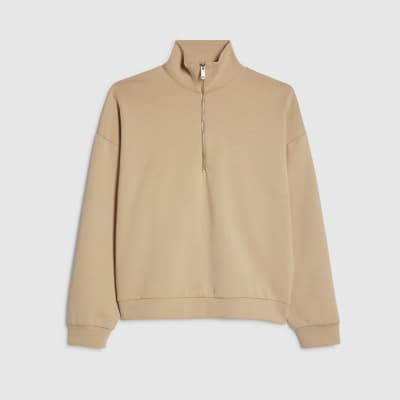 Beige V Neck T-Shirt