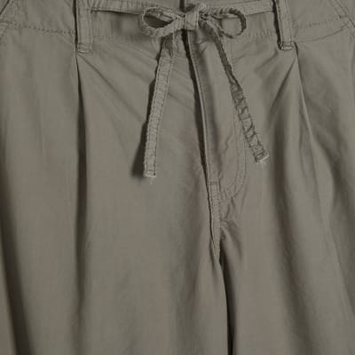 Beige Wide Leg Cargo Trousers