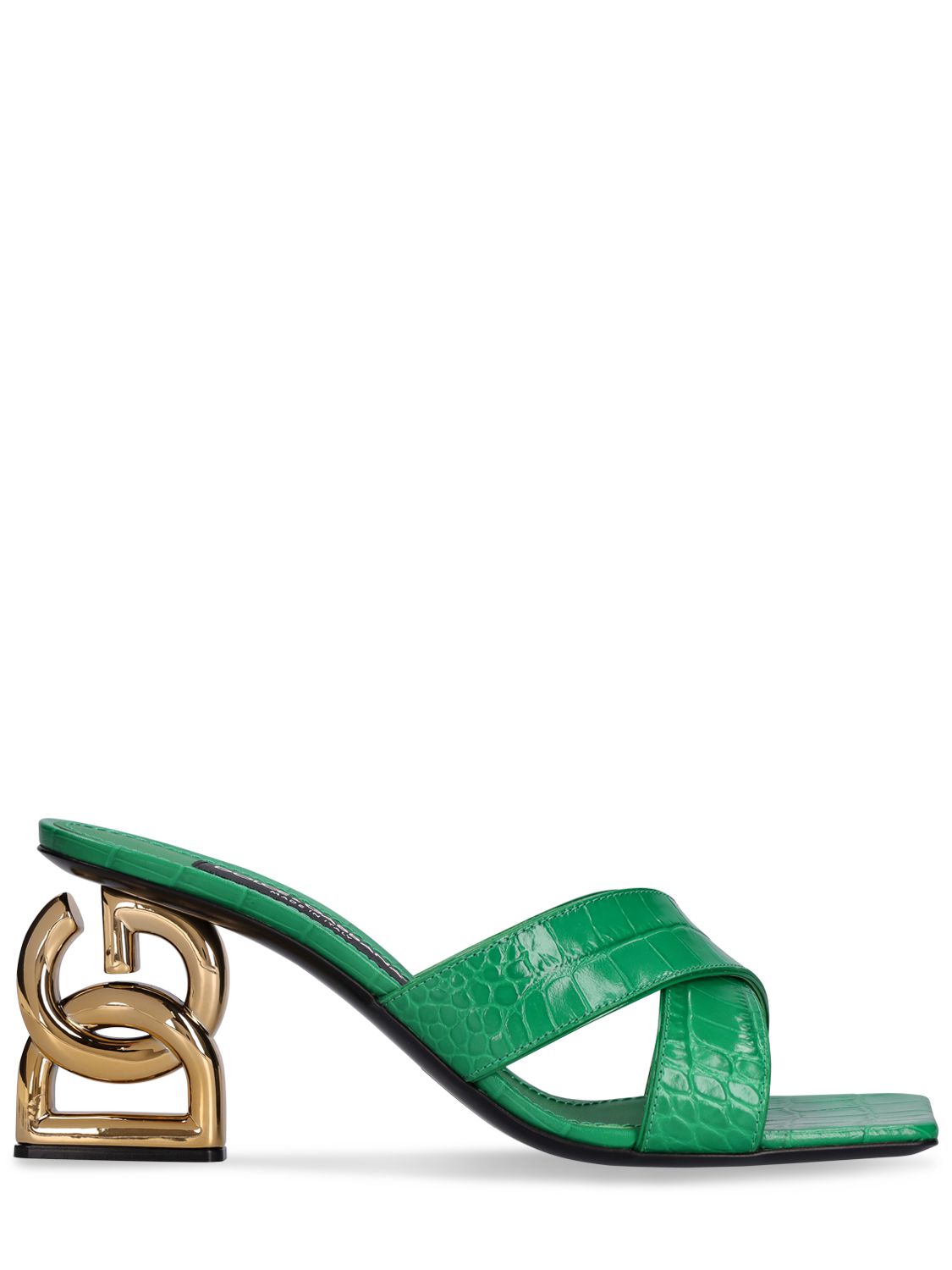 Dolce & Gabbana Dolce&Gabbana 75mm Patent croc embossed leather mules - Size: UK 2 Heels | Shop From The Mirage