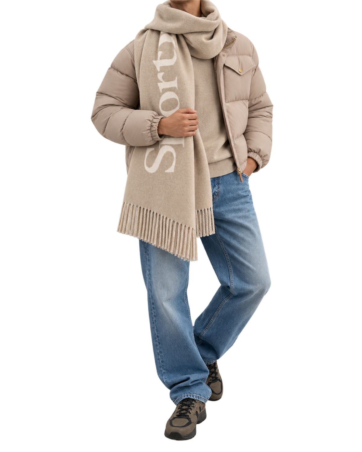Big Serif Scarf - Ecru