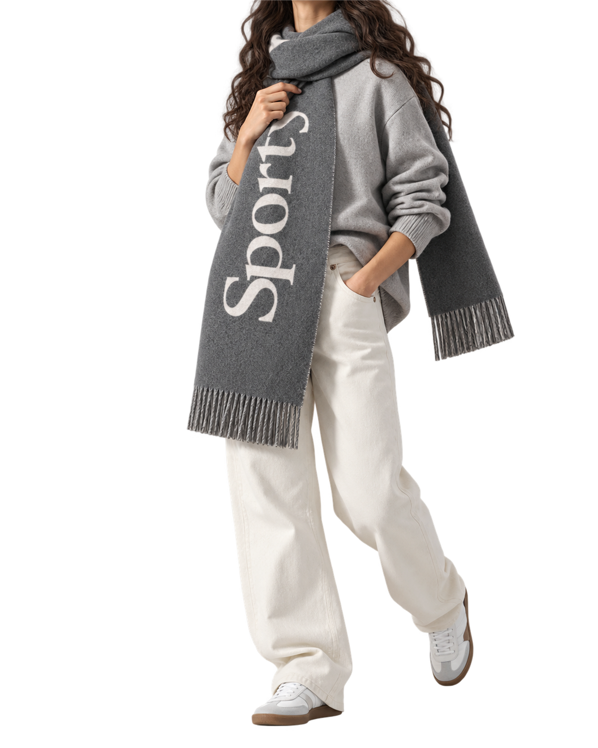 Big Serif Scarf - Gray