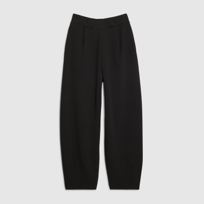 Black Barrel Leg Jersey Trousers