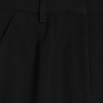 Black Barrel Leg Tailored Trousers