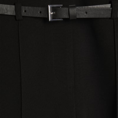 Black Belted Slim Fit Trousers