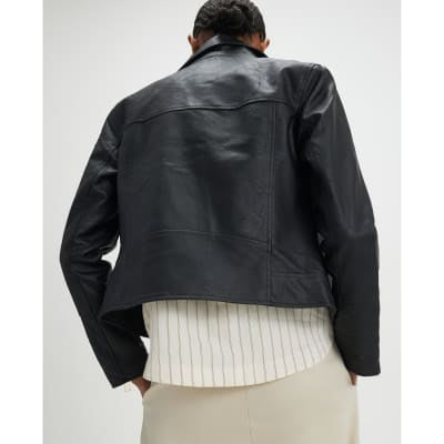 Black Faux Leather Biker Jacket