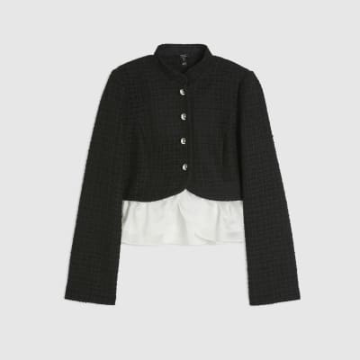 Black Frill Hem Trophy Jacket