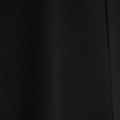 Black High Waisted Ribbed Flare Leggings