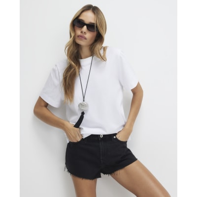 Black Hotpant Denim Shorts