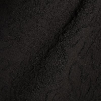 Black Jacquard Short Sleeve Boxy T-shirt