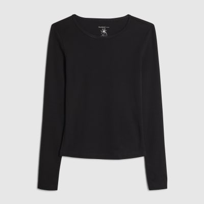 Black Long Sleeve Fitted Top