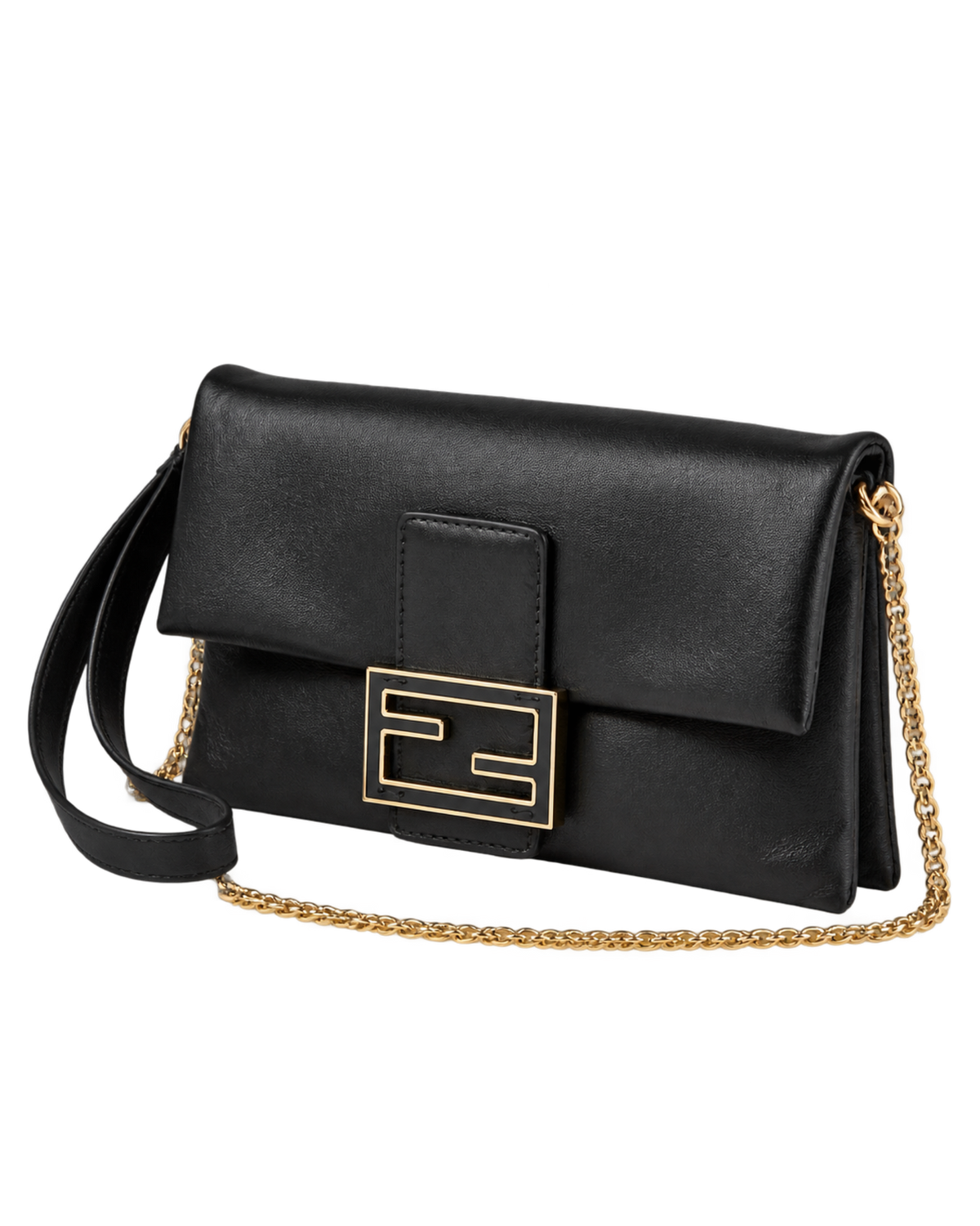 Black nappa leather pochette
