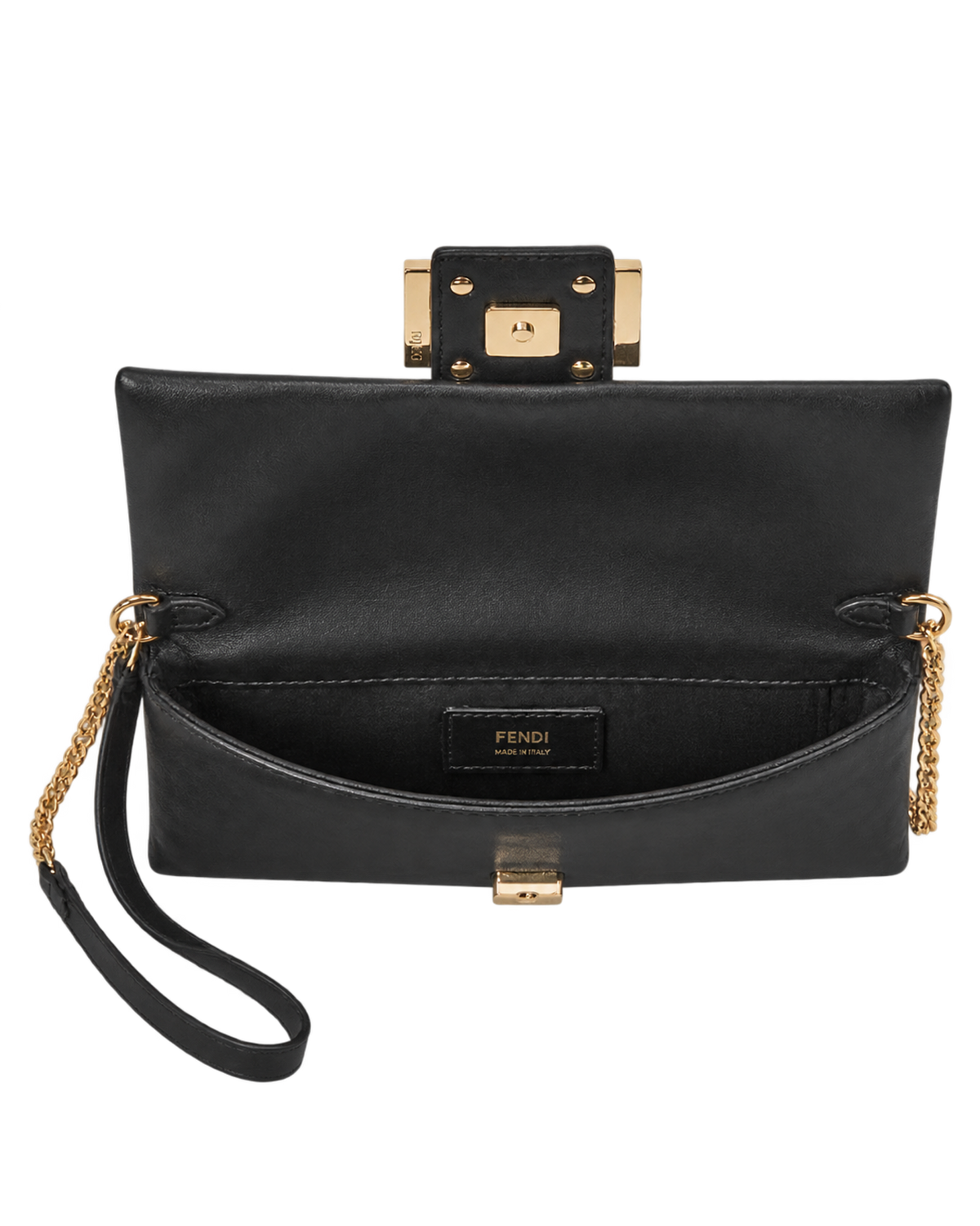 Black nappa leather pochette