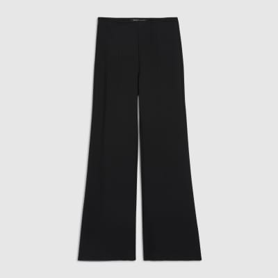 Black Ponte Tailored Flared Trousers