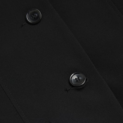 Black Puffed Sleeve Tailored Blazer