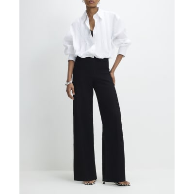 Black Pull-On Sculpt Palazzo Jeans