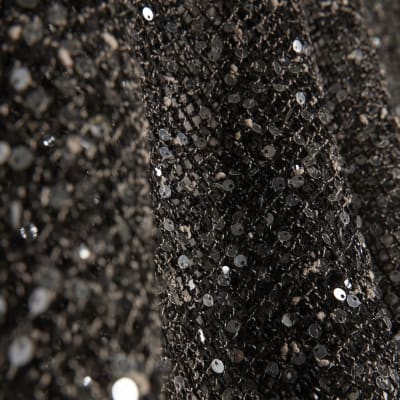 Black Sequin Knitted Cape