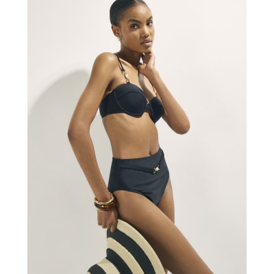 Black Shaping Notch Bikini Top