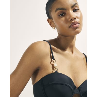 Black Shaping Notch Bikini Top