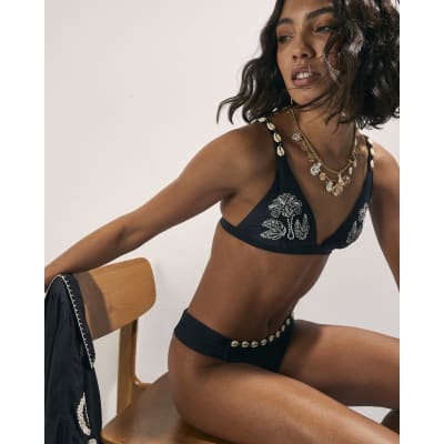 Black Shell Bikini Top