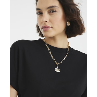 Black Short Sleeve Belted T-shirt