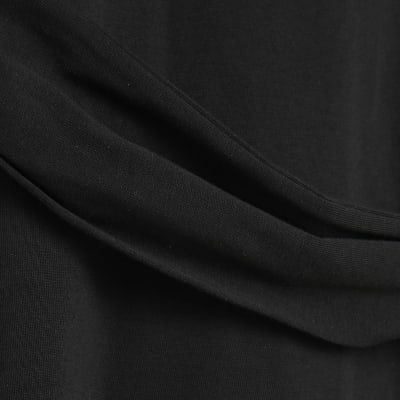 Black Short Sleeve Belted T-shirt