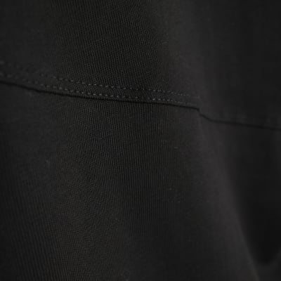 Black Short Sleeve Drape Side T-shirt