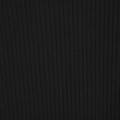 Black Short Sleeve Ribbed Polo Top