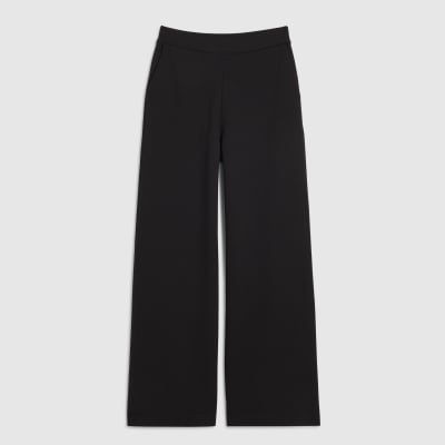 Black Stretch Wide Leg Trousers