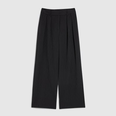 Black Stripe Wide Leg Trousers