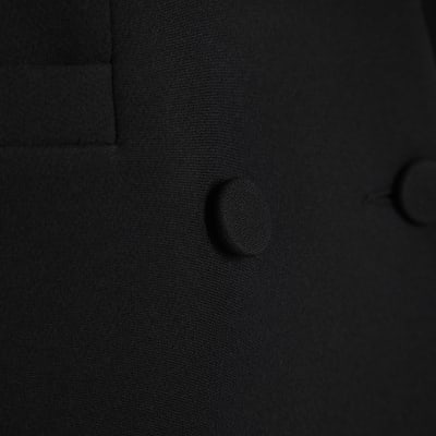 Black Structured Belted Blazer