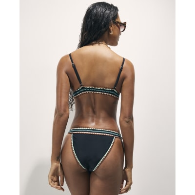 Black Whipstitch Bikini Bottoms