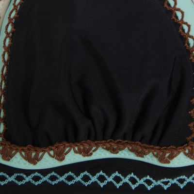 Black Whipstitch Bikini Top
