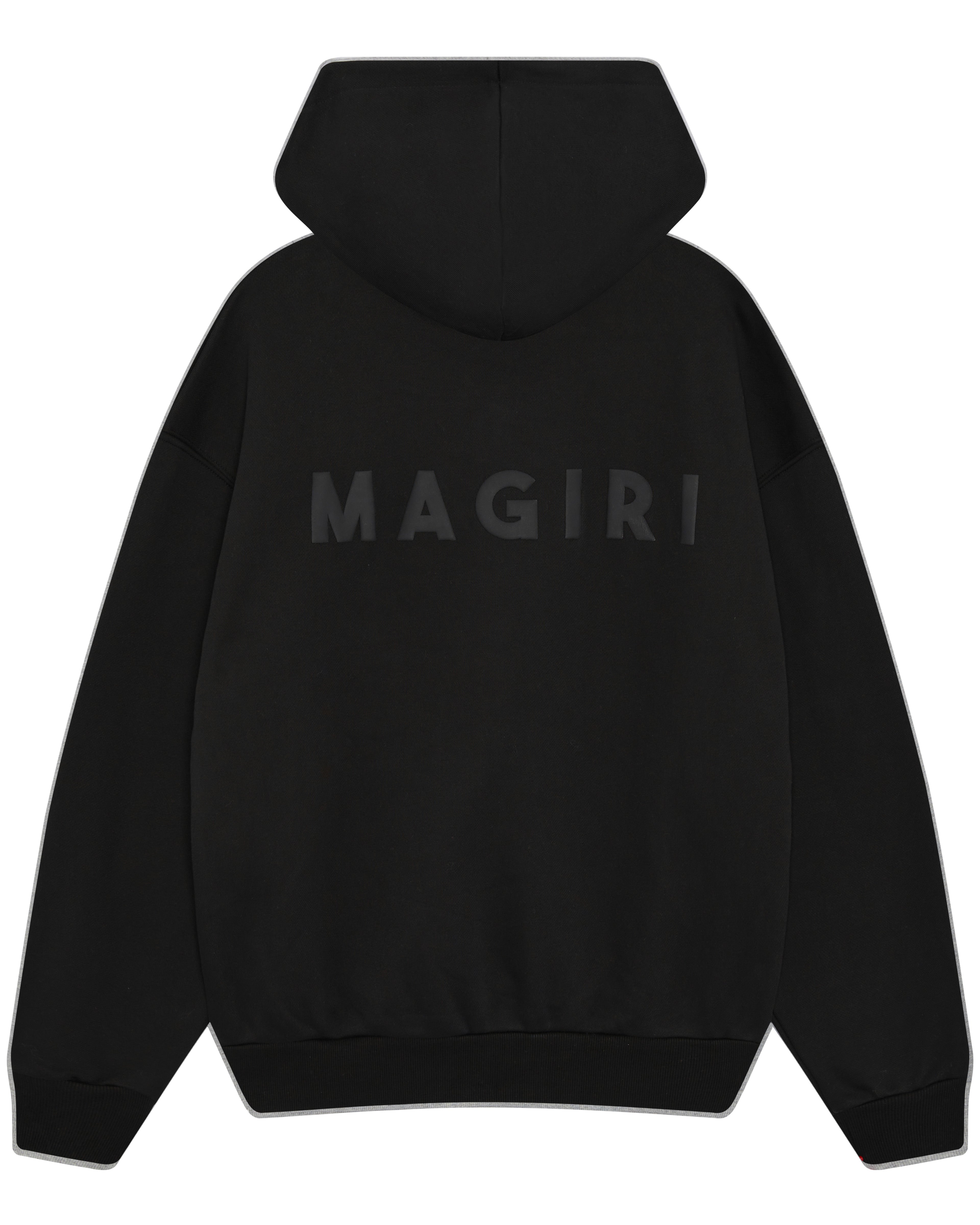 Magiri Core Puff Printed Hoodie in Black