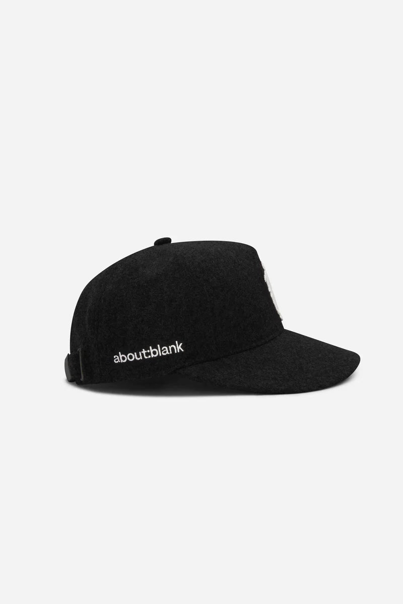 Monogram wool cap - black/ecru