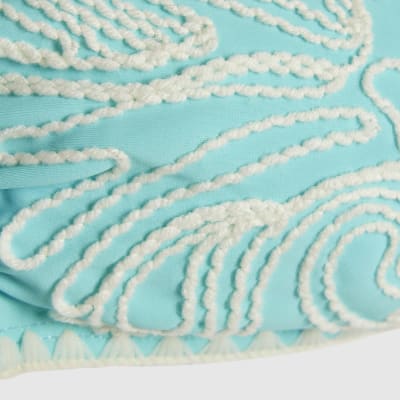 Blue Cornelli Print Bandeau Bikini Top