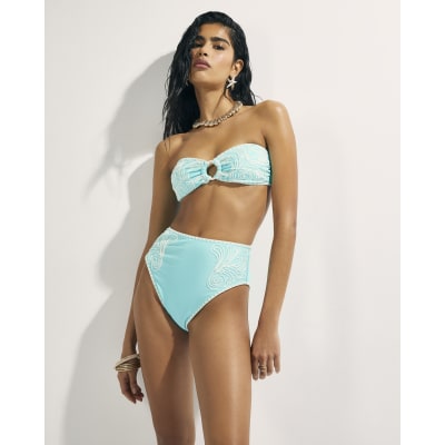 Blue Cornelli Print Bikini Briefs