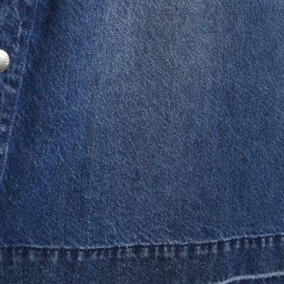 Blue Denim Popper Side Mini Swing Dress