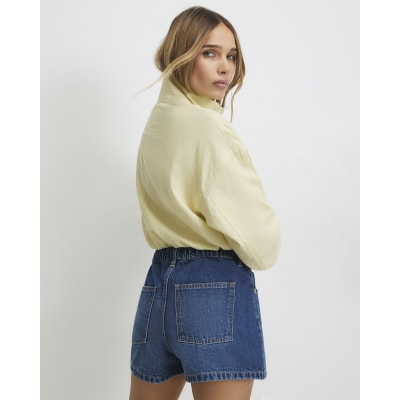 Blue Elasticated A Line Shorts