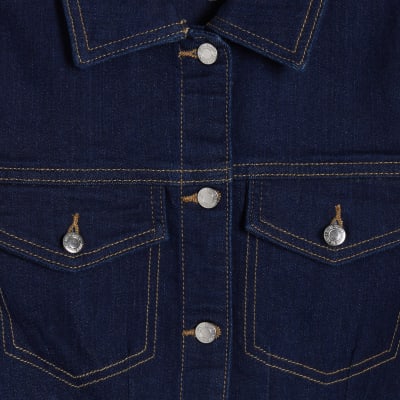 Blue Fitted Denim Jacket