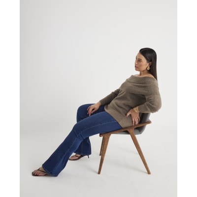 Blue High Waisted Sculpt Flare Jeans