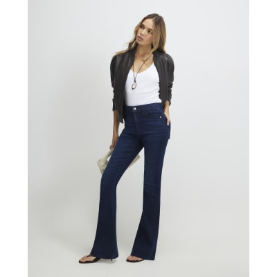 Blue High Waisted Sculpt Flare Jeans