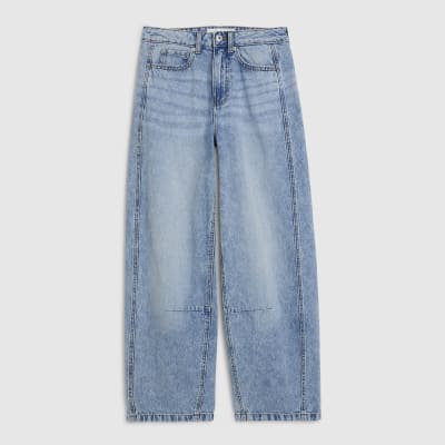Blue Light Wash Balloon Leg Jeans