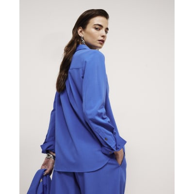 Blue Long Sleeve Tailored Shirt